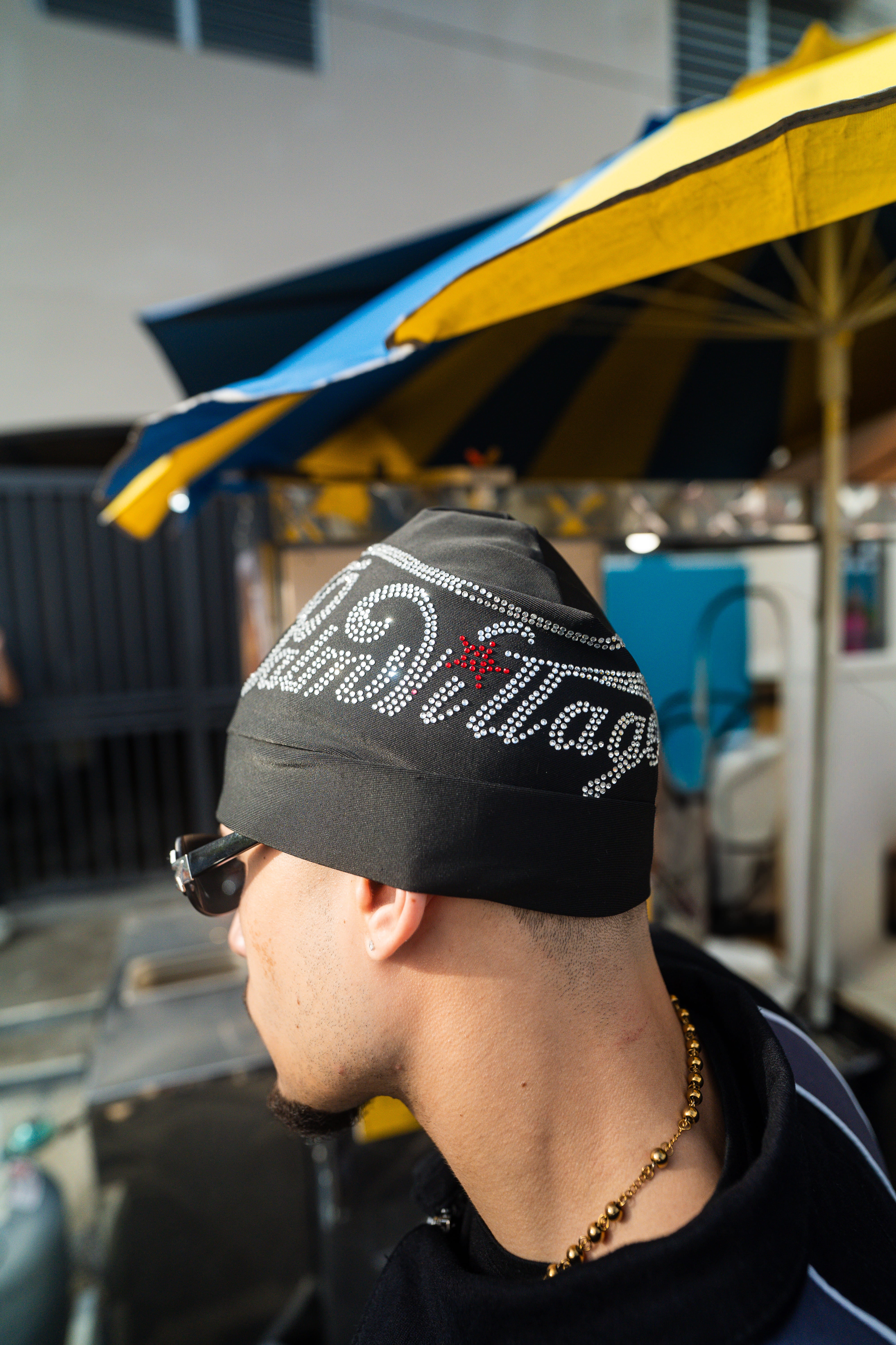 Rhinestone skull cap