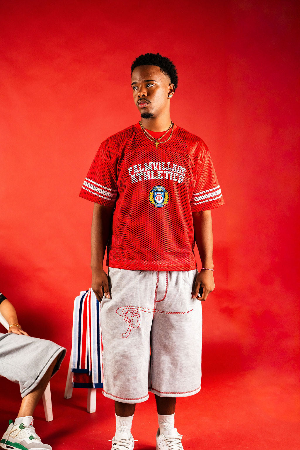 STITCH "P" JORTS RED
