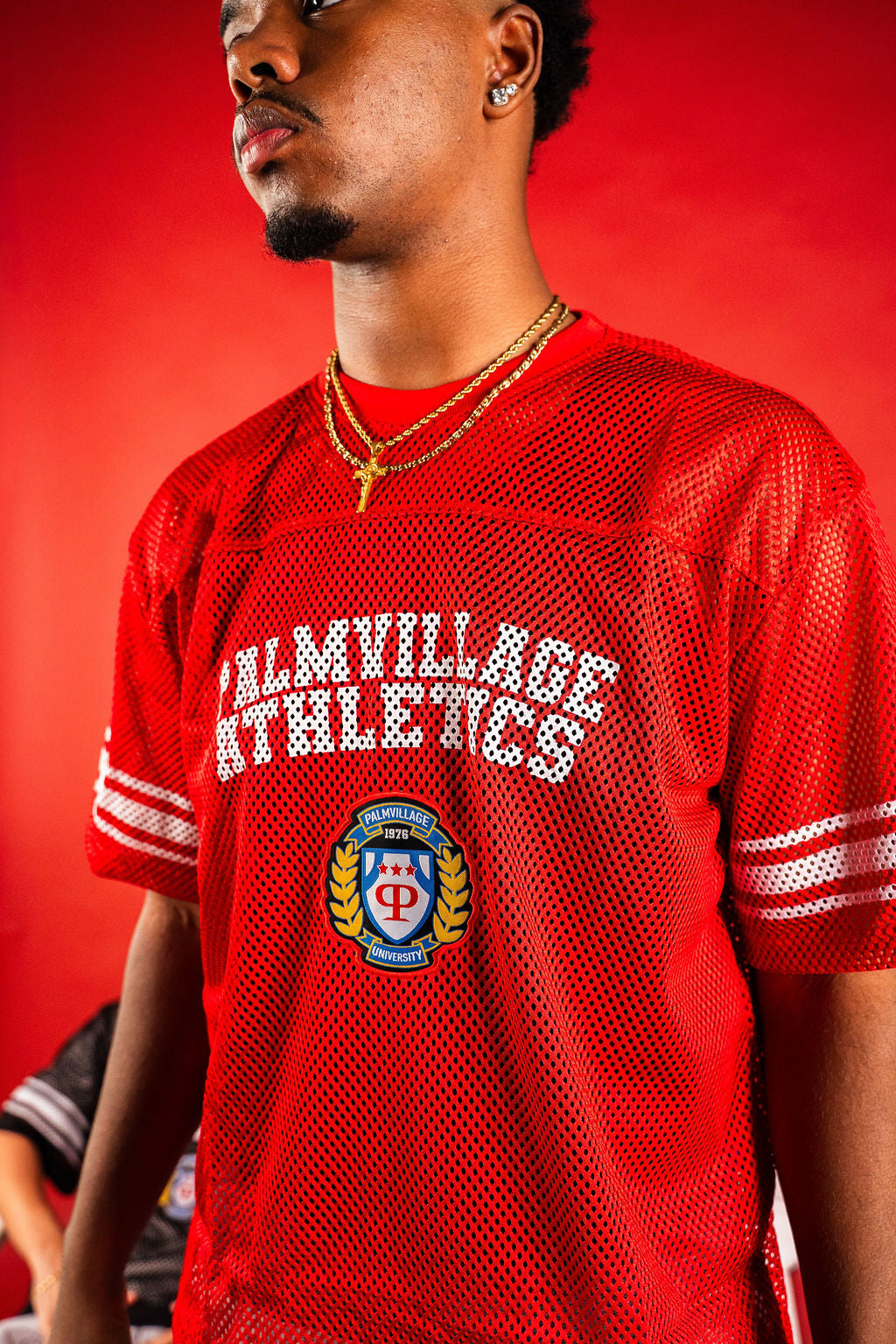 ATHLETICS "RED" MESH TEE