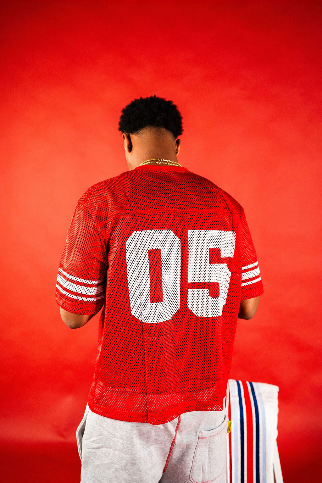 ATHLETICS "RED" MESH TEE