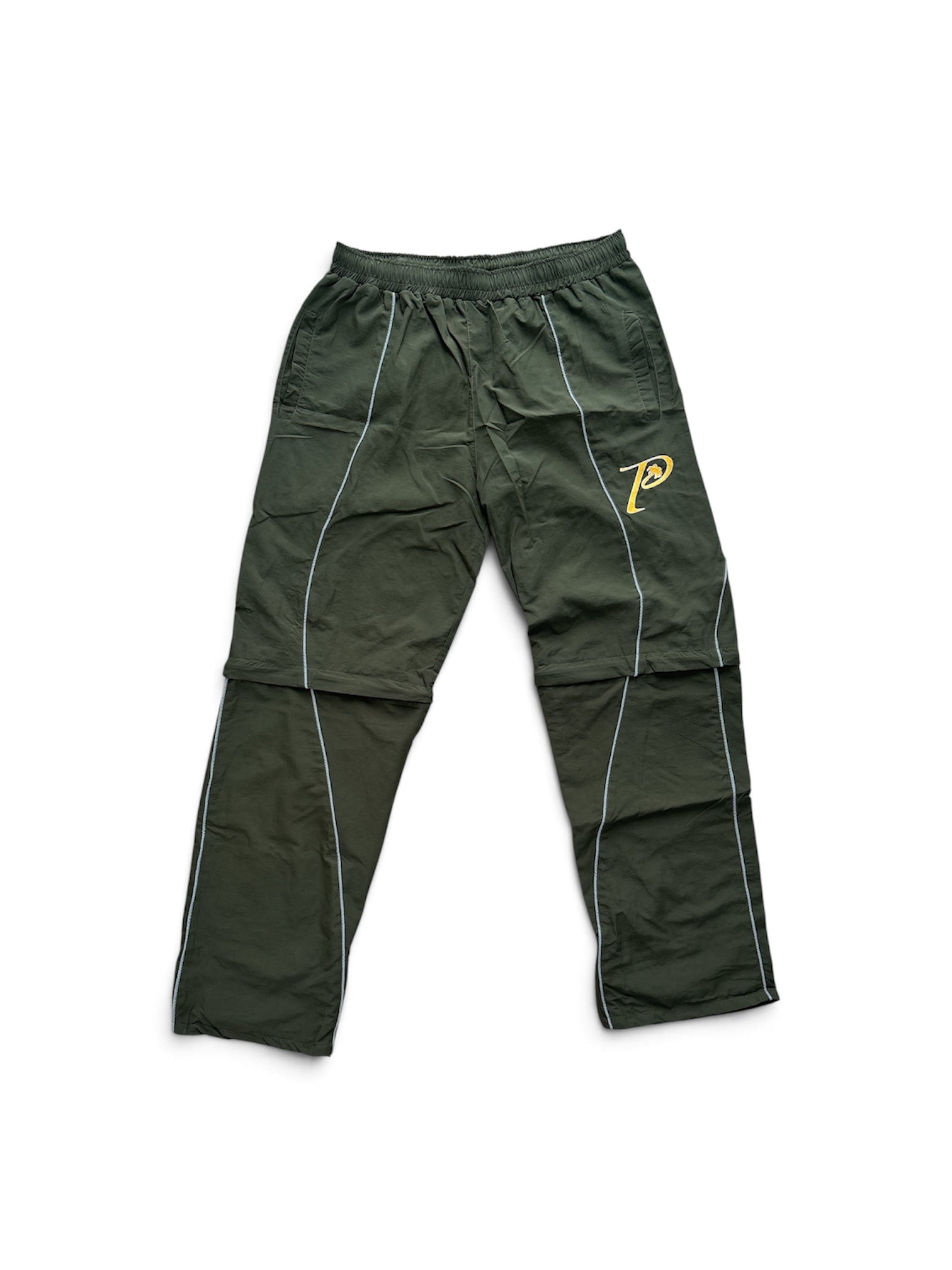"GOLDEN P" Reflective green olive pants