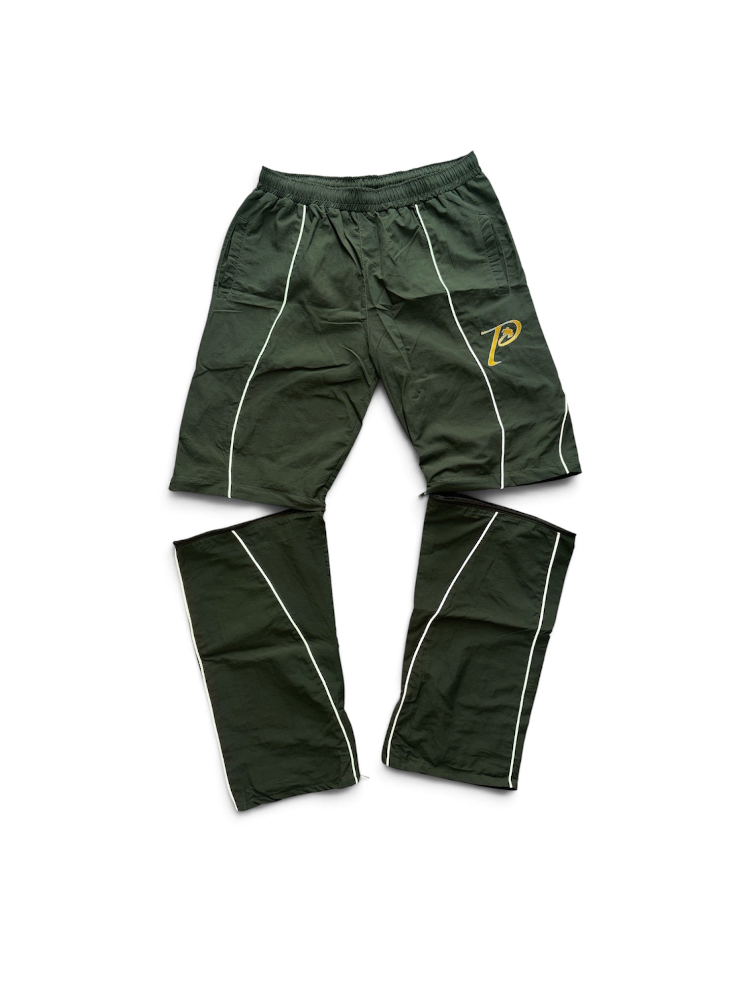 "GOLDEN P" Reflective green olive pants