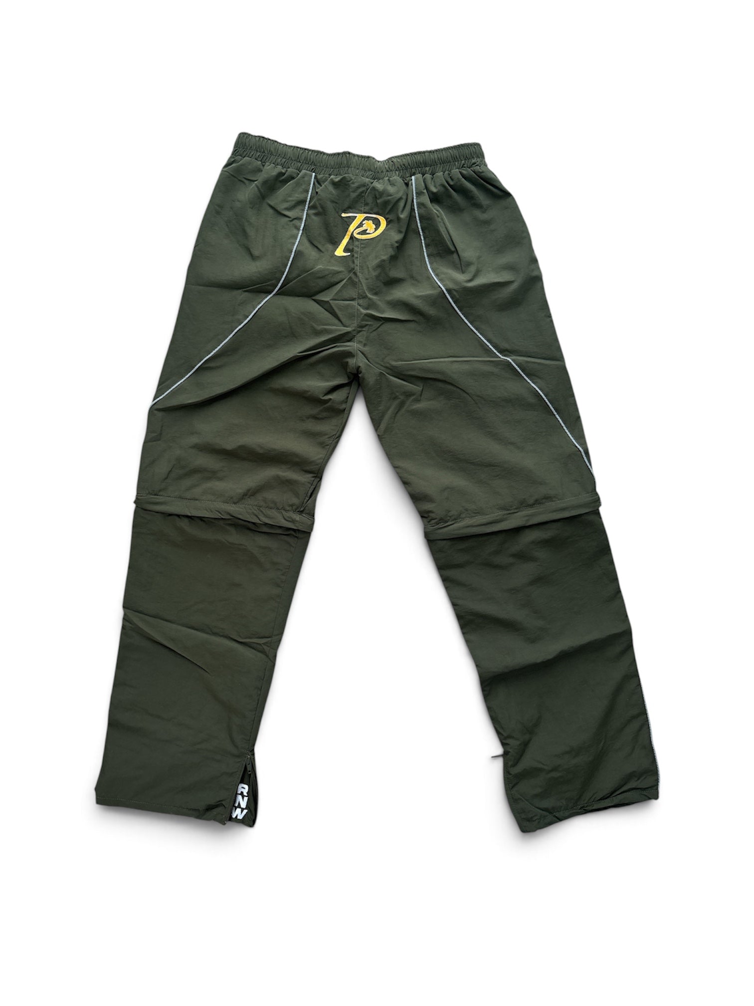 "GOLDEN P" Reflective green olive pants