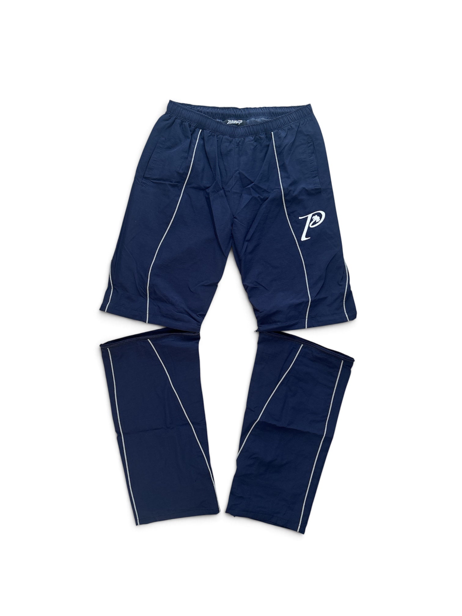 "GOLDEN P" Reflective navy blue pants