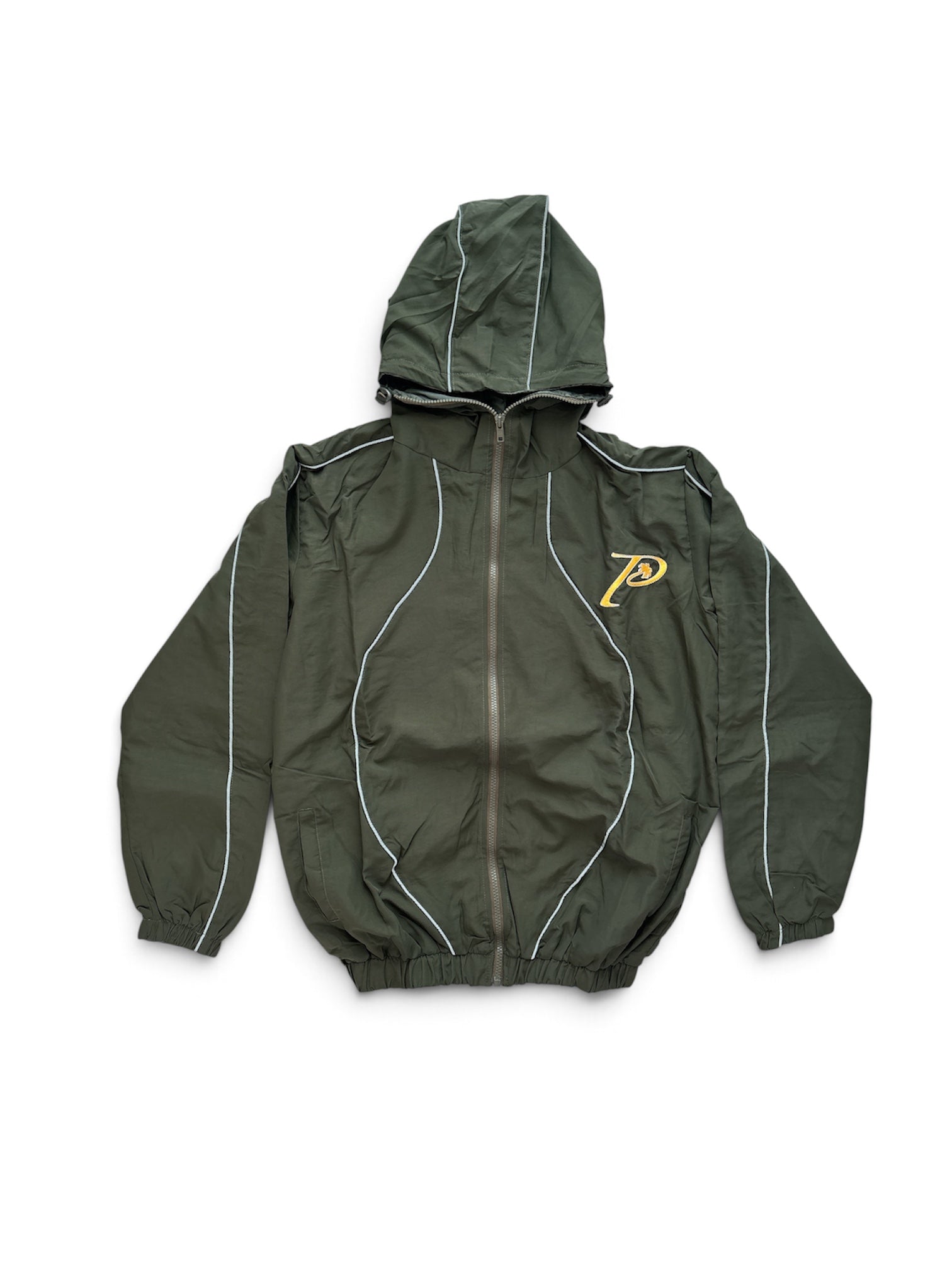 "GOLDEN P" Reflective green olive jacket